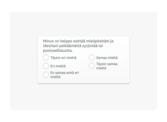 Esimerkki monivalintakysymyksestä