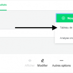 Créer un nouveau tableau de bord des résultats