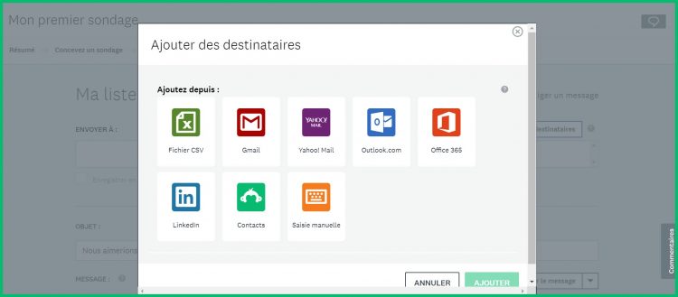 Moyens d'ajouter des destinataires à votre liste de contacts.