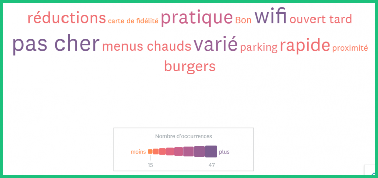 nuage de mots - analyse des réponses ouvertes