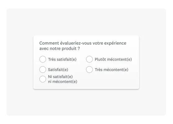 Capture d’écran d’un sondage de satisfaction client
