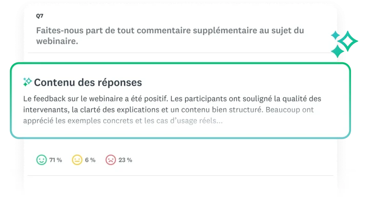 Résumé stylisé de l’analyse thématique d’une question de sondage