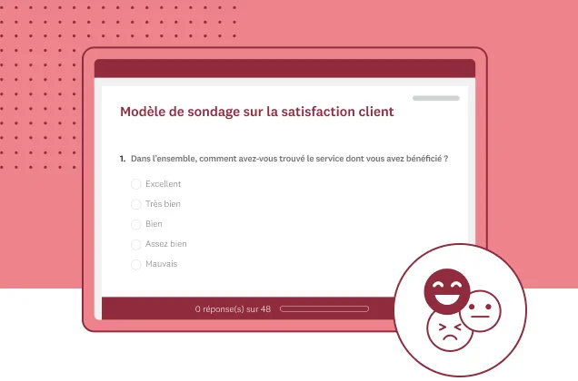 Capture d’écran d’un modèle de sondage SurveyMonkey sur la satisfaction client