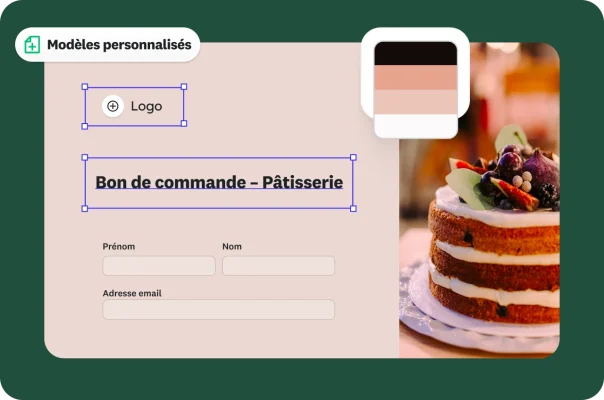 Un bon de commande de pâtisseries créé avec SurveyMonkey