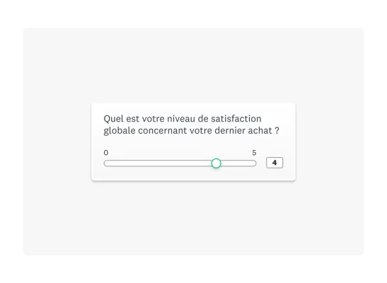 Exemple de question à curseur de défilement