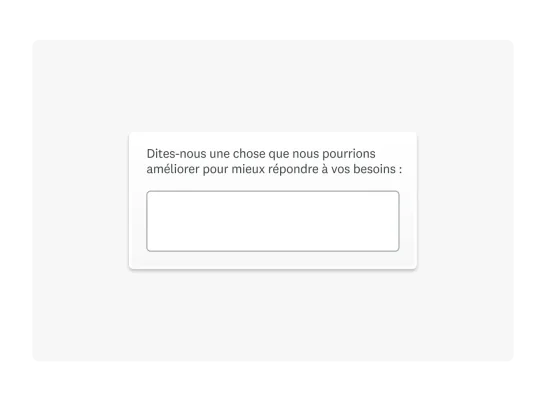 exemple de question ouverte dans un questionnaire, illustrant la question de cet article : qu’est-ce qu’un questionnaire ?