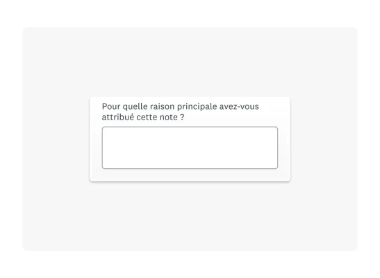 Exemple de question ouverte, suivi d’une zone de texte pour la réponse