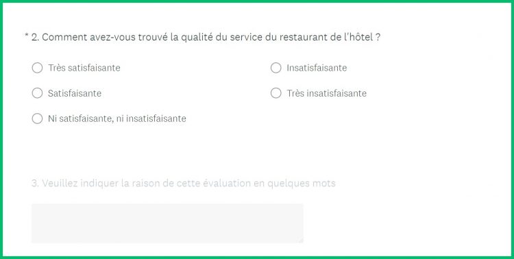 echelle de Likert satisfaction hôtel