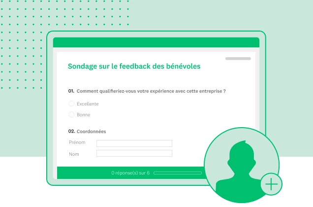 Capture d’écran du modèle de sondage SurveyMonkey sur le feedback des bénévoles