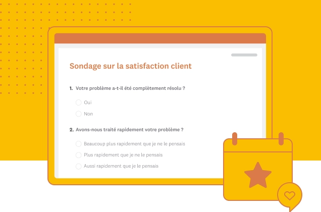 Capture d’écran d’un modèle de sondage SurveyMonkey sur la satisfaction client