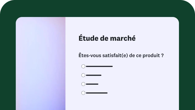 Capture d’écran d’un modèle de sondage pour les études de marché