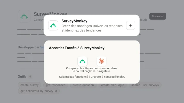Étapes pour télécharger le connecteur Claude et SurveyMonkey
