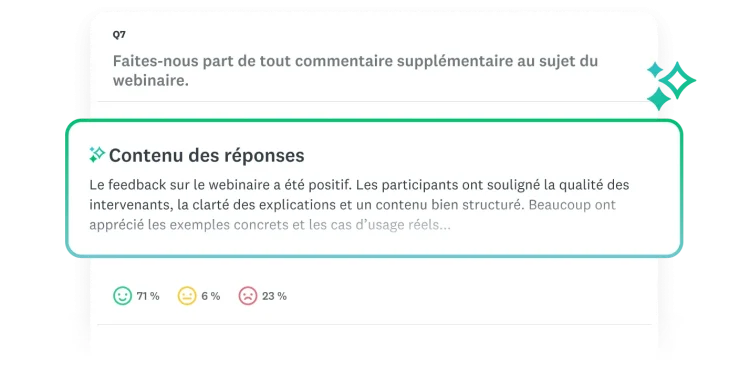 Résumé stylisé de l’analyse thématique d’une question de sondage