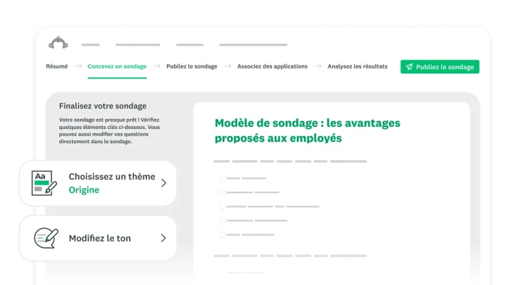 Capture d’écran de l’éditeur rapide pour la création de sondages