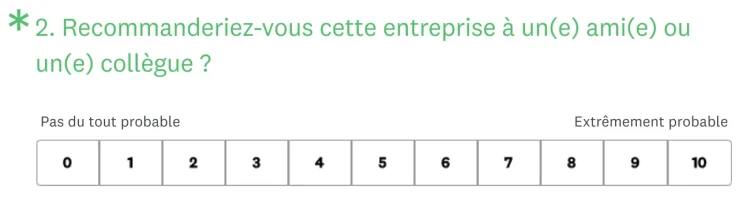 question fermée NPS