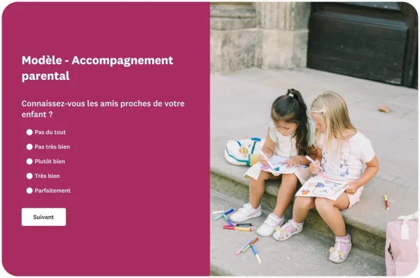 Sondage sur l’accompagnement parental demandant : « Connaissez-vous les amis proches de votre enfant ? »
