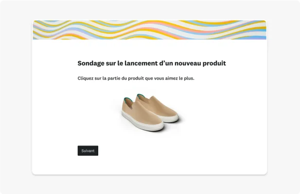 Capture d’écran d’un sondage sur le développement d’un produit