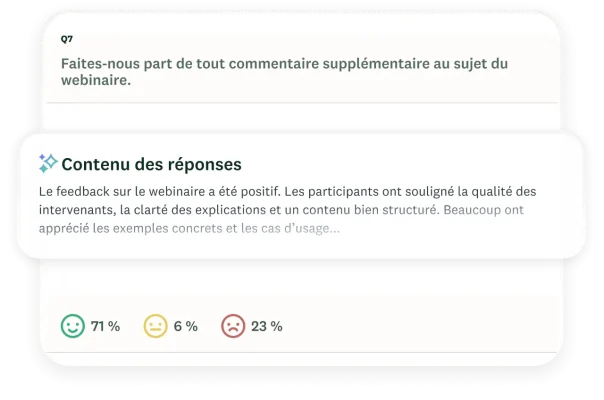 Résumé stylisé de l’analyse thématique d’une question de sondage