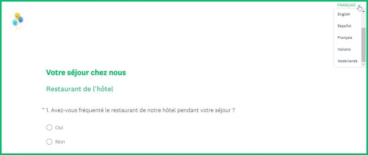 exemple de questionnaire de satisfaction d'hôtel