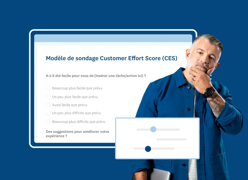 Capture d’écran du modèle de sondage CES (Customer Effort Score)