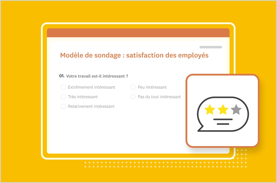 Capture d’écran d’un modèle de sondage SurveyMonkey sur la satisfaction des employés