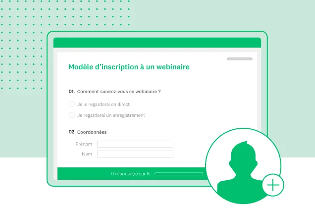 Capture d’écran du modèle de formulaire d’inscription à un webinaire SurveyMonkey