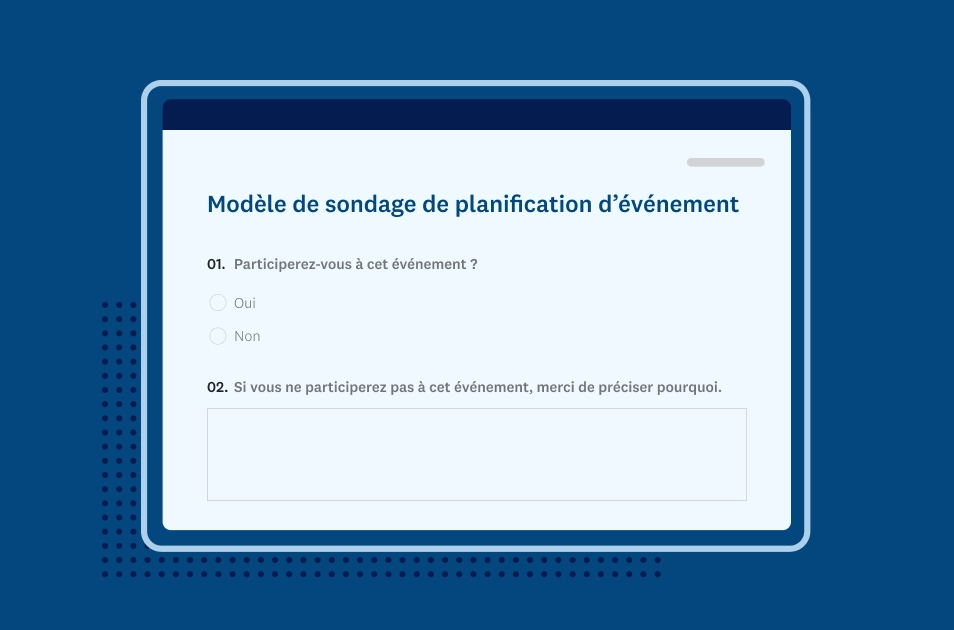Capture d’écran du modèle de sondage de planification d’événement SurveyMonkey