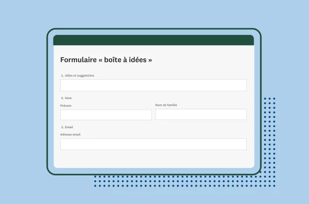 Capture d’écran du formulaire « boîte à idées » SurveyMonkey