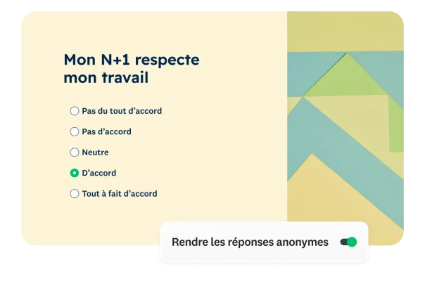 Une question de sondage demandant aux participants s’ils se sentent respectés et appréciés par leur supérieur