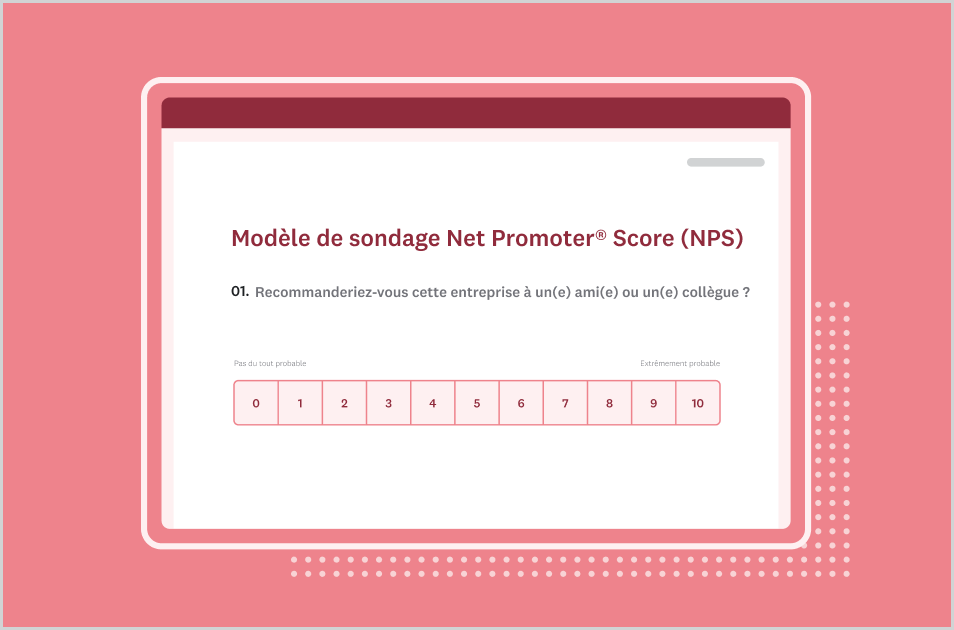Capture d’écran du modèle de sondage Net Promoter Score (NPS) de SurveyMonkey
