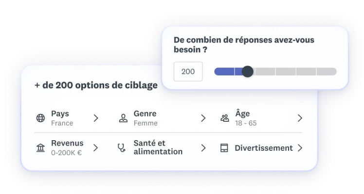 Capture d’écran montrant les options de ciblage