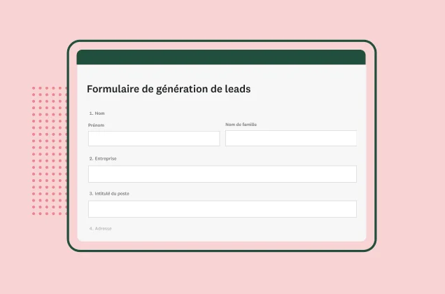 Modèle de formulaire de génération de leads SurveyMonkey