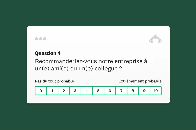 Capture d’écran d’un sondage NPS