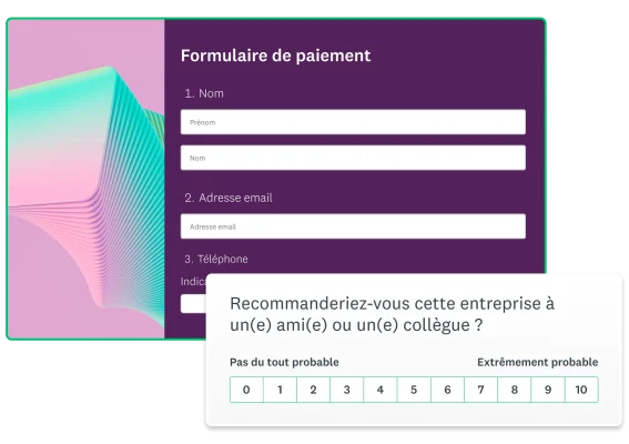 Capture d’écran d’un formulaire de paiement
