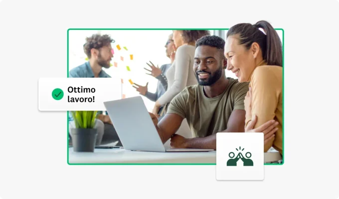 Due persone che lavorano inseme a un computer portatile