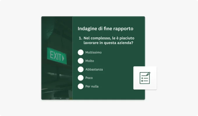 Schermata di un modello per colloqui di fine rapporto