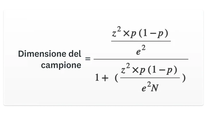 Formula per la dimensione del campione