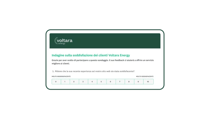 Valutazione CSAT per il sito web