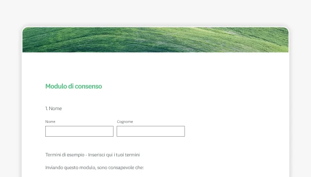 Schermata del modello per moduli di consenso di SurveyMonkey