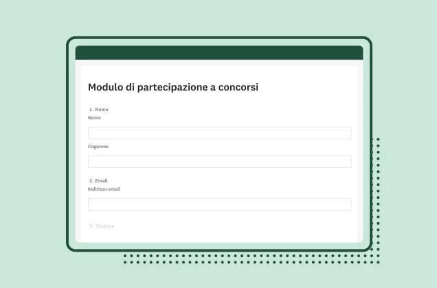 Schermata di un modello per modulo di partecipazione a concorsi di SurveyMonkey