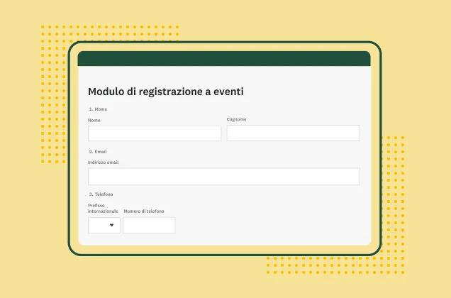 Schermata del modello per moduli di registrazione a eventi di SurveyMonkey