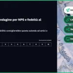 Modello di indagine NPS e fedeltà al marchio, con link per distribuire il questionario via email, condividere un link al web, condividerlo sui social o incorporarlo in un sito