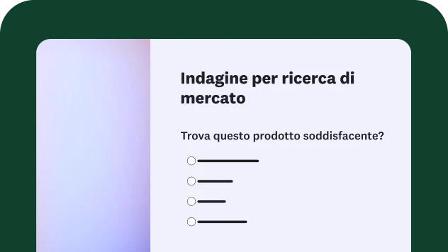 Schermata di un modello di sondaggio per la ricerca di mercato