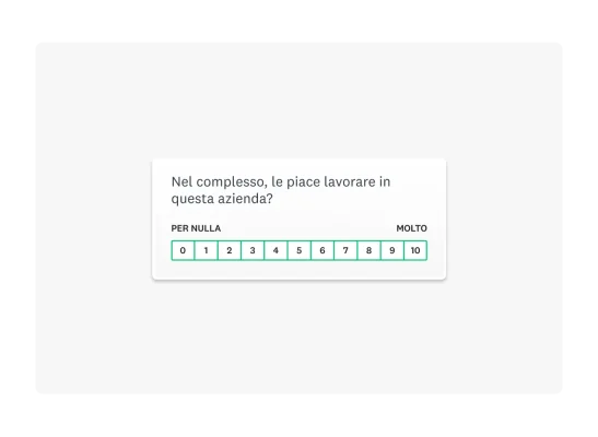 Domanda sulla soddisfazione lavorativa con risposta a scala Likert