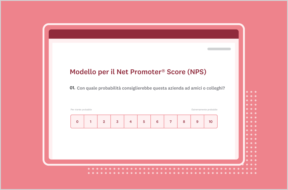 Schermata del modello di indagine Net Promoter Score (NPS) di SurveyMonkey
