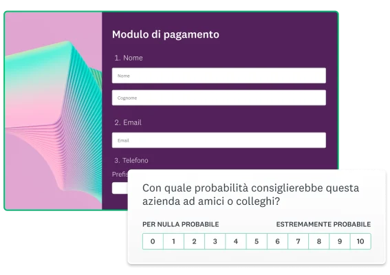 Schermata di un modulo di pagamento