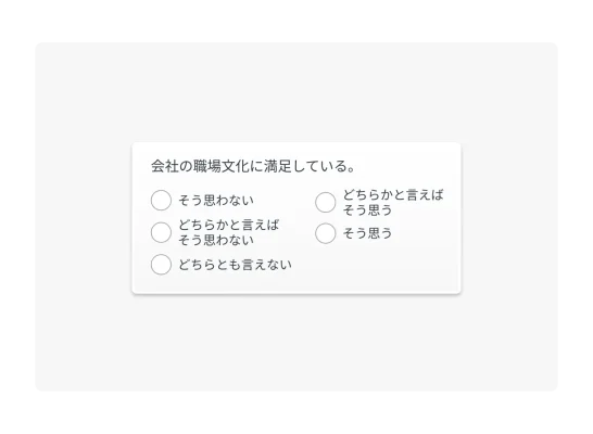 「会社の職場文化に満足している」というリッカート尺度の質問