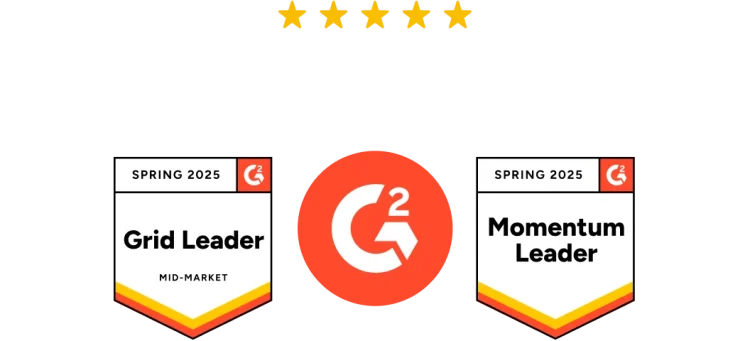 2025年春の2つのG2受賞バッジ: グリッドリーダーとモーメンタムリーダー