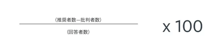 推奨者数から批判者数を引いた値を回答者数で割る