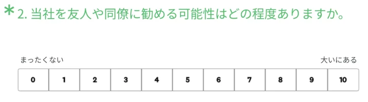 NPSの選択回答形式の質問